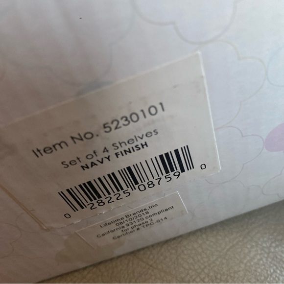 Shelves for Wall Melannco Floating Wall Shelves Set of 4 NAVY Finished NEW W/Box - Picture 5 of 6